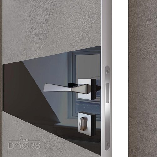 ШИ дверь DO-609 Бетон светлый/стекло Черное