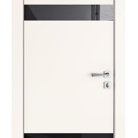 ШИ дверь DO-602 Сливки/стекло Черное