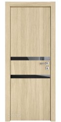 ШИ дверь DO-613 Дуб светлый/стекло Черное