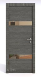 ШИ дверь DO-602 Ольха темная/зеркало Бронза