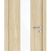 Дверь межкомнатная DO-510 Дуб светлый/стекло Белое
