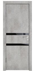 ШИ дверь DO-613 Бетон светлый/стекло Черное