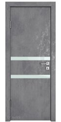 ШИ дверь DO-613 Бетон темный/стекло Белое