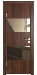 ШИ дверь DO-608 Орех тисненый/зеркало Бронза