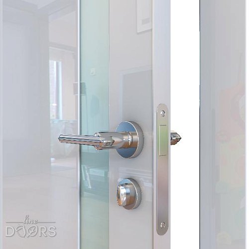 Дверь межкомнатная DO-507 Белый глянец/стекло Белое