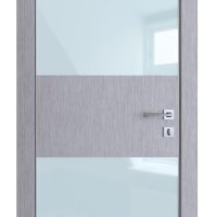 ШИ дверь DO-608 Металлик/стекло Белое