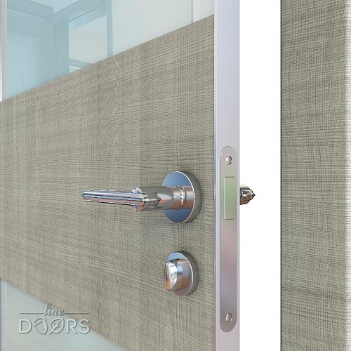 Дверь DO-508 Серый дуб/стекло Белое Скидка 50 %!