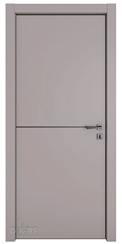 Дверь межкомнатная DG-522 Серый бархат/молдинг черный