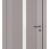 Дверь DO-PANNO Серый бархат/стекло Белое