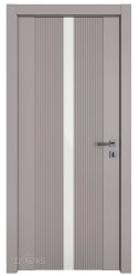 Дверь DO-PANNO Серый бархат/стекло Белое