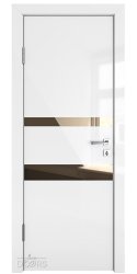 ШИ дверь DO-612 Белый глянец/зеркало Бронза