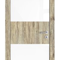 Дверь межкомнатная DO-508 Рустик натуральный/стекло Белое