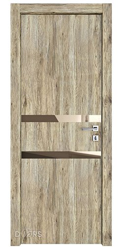 ШИ дверь DO-613 Рустик натуральный/зеркало Бронза