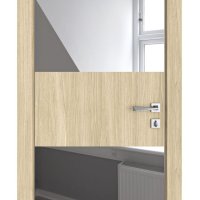 Дверь межкомнатная DO-508 Дуб светлый/Зеркало