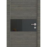 ШИ дверь DO-601 Ольха темная/стекло Черное