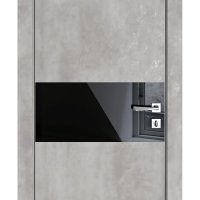 Дверь межкомнатная DO-501 Бетон светлый/стекло Черное