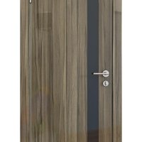 Дверь межкомнатная DO-507 Сосна глянец/стекло Черное