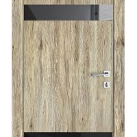 ШИ дверь DO-602 Рустик натуральный/стекло Черное