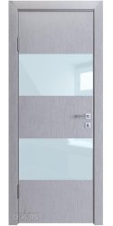 Дверь межкомнатная DO-508 Металлик/стекло Белое