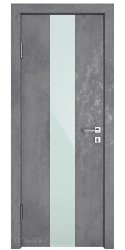 Дверь межкомнатная DO-510 Бетон темный/стекло Белое