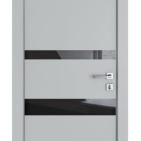 Дверь межкомнатная DO-512 Силк маус/стекло Черное