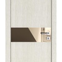 Дверь межкомнатная DO-509 Белая лиственница/зеркало Бронза