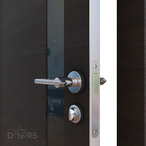 ШИ дверь DO-607 Венге горизонтальный/стекло Черное