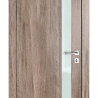 Дверь межкомнатная DO-507 Орех седой светлый/стекло Белое