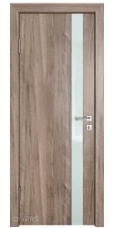 Дверь межкомнатная DO-507 Орех седой светлый/стекло Белое