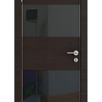 ШИ дверь DO-608 Венге горизонтальный/стекло Черное