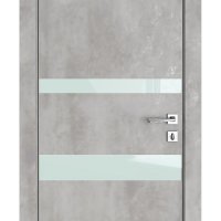 ШИ дверь DO-612 Бетон светлый/стекло Белое