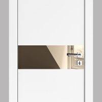 ШИ дверь DO-609 Белый бархат/зеркало Бронза