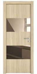 Дверь межкомнатная DO-508 Дуб светлый/зеркало Бронза
