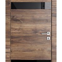 Дверь межкомнатная DO-502 Лофт темный/стекло Черное