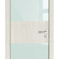 Дверь межкомнатная DO-508 Белая лиственница/стекло Белое