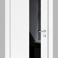 ШИ дверь DO-604 Белый бархат/стекло Черное