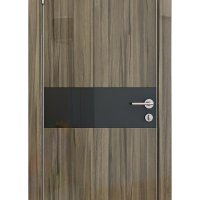 Дверь межкомнатная DO-509 Сосна глянец/стекло Черное