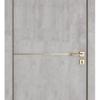 ШИ дверь DG-622 Бетон светлый/молдинг золотой