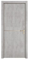 ШИ дверь DG-622 Бетон светлый/молдинг золотой