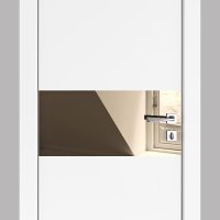 Дверь межкомнатная DO-501 Белый бархат/зеркало Бронза