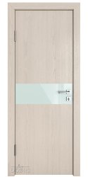 ШИ дверь DO-609 Ясень капучино/стекло Белое