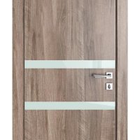 ШИ дверь DO-613 Орех седой светлый/стекло Белое