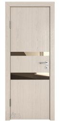 Дверь межкомнатная DO-512 Ясень капучино/зеркало Бронза