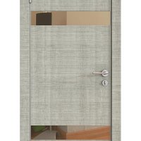 Дверь межкомнатная DO-502 Серый дуб/зеркало Бронза