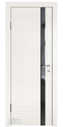 ШИ дверь DO-614 Белый ясень/стекло Черное