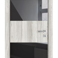 Дверь межкомнатная DO-508 Айс/стекло Черное