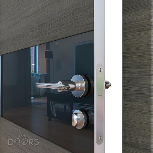 Дверь DO-501 Ольха темная/стекло Черное Скидка 50 %!