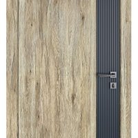 Дверь межкомнатная DG-523 Рустик натуральный/вставка Черная