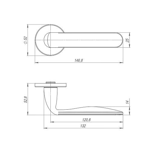 Ручка Punto (Пунто) раздельная R.ARC.R52.EXTRA SSG-39 сатин. золото