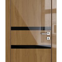 Дверь межкомнатная DO-513 Анегри темный/стекло Черное